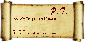 Polónyi Tímea névjegykártya